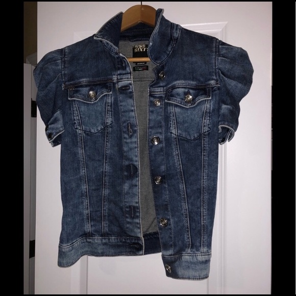 miss sixty puff sleeve denim jacket